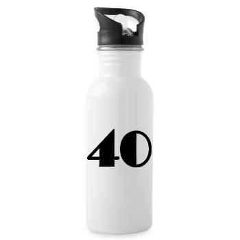 40. 40 ANS. 40e ANNIVERSAIRE. ANNIVERSAIRE 40 ANS. - Gourde avec paille intégrée - blanc - Droite