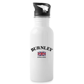 Burnley, Angleterre - Gourde avec paille intégrée - blanc - Droite