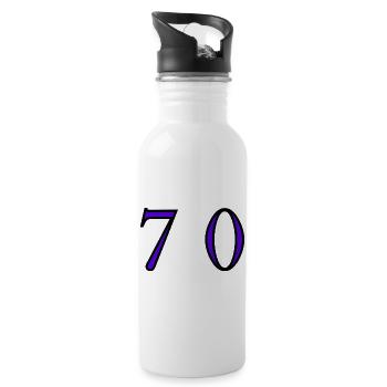 70. 70 YEARS. 70th ANNIVERSARY. 70 YEARS ANNIVERSARY. - Water bottle with straw - white - Right