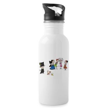 COMIC KWAS - Trinkflasche mit integriertem Trinkhalm - Weiß - Rechts