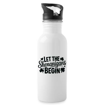 Lasst die Streiche beginnen - Trinkflasche mit integriertem Trinkhalm - Weiß - Rechts