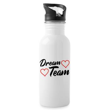 Dream Team - Trinkflasche mit integriertem Trinkhalm - Weiß - Rechts
