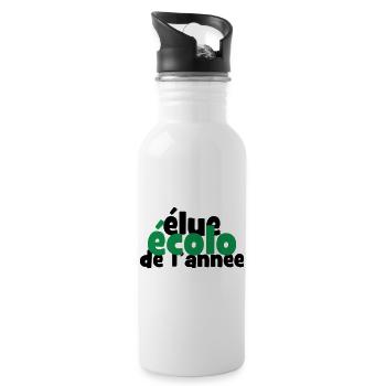 Distinction Elue Ecolo Année Typo - Gourde avec paille intégrée - blanc - Droite