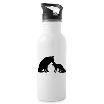 T-shirt Loup Famille - Wolf Family Bond - Gourde avec paille intégrée - blanc - Droite