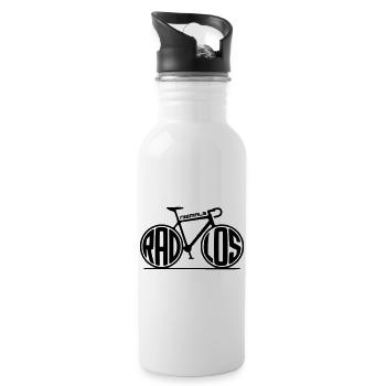 Fahrrad - Niemals radlos - Trinkflasche mit integriertem Trinkhalm - Weiß - Rechts