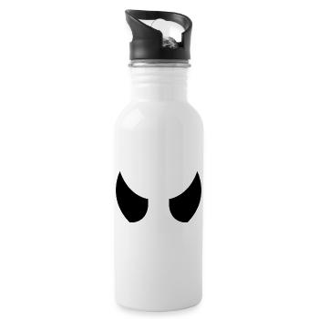 Teufelshörner - Trinkflasche mit integriertem Trinkhalm - Weiß - Rechts