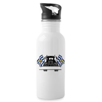 Zeeland_Tractor_Custom_Edition - Trinkflasche mit integriertem Trinkhalm - Weiß - Rechts