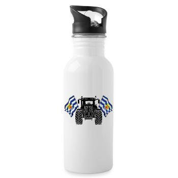 Zeeland_Tractor_Pride - Trinkflasche mit integriertem Trinkhalm - Weiß - Rechts