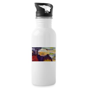 Paysage urbain abstrait - Gourde avec paille intégrée - blanc - Droite