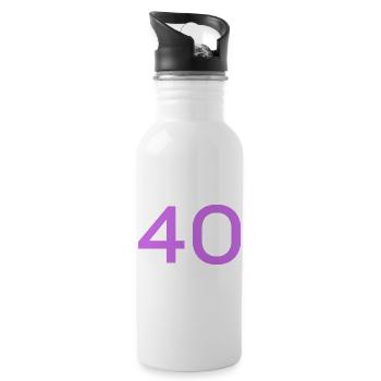 40 - Water bottle with straw - white - Right