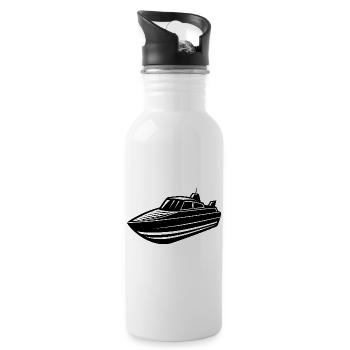 Jet Boat - Water bottle with straw - white - Right