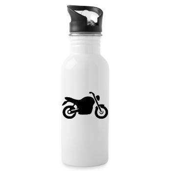 Cadeau moto moto noir pour motard - Gourde avec paille intégrée - blanc - Droite