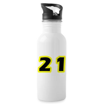 21 Symbole numérique - Gourde avec paille intégrée - blanc - Droite