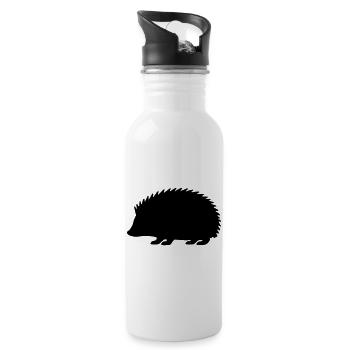 Silhouette du hérisson - Gourde avec paille intégrée - blanc - Droite