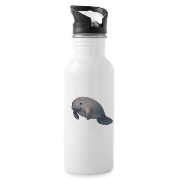 Manatee - Water bottle with straw - white - Right