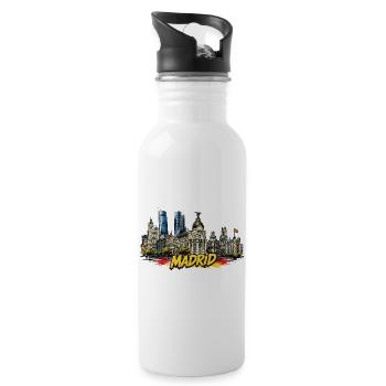 Silhouette graffiti de Madrid - Gourde avec paille intégrée - blanc - Droite