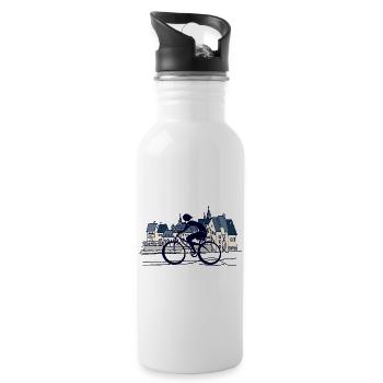 Cyclist - Water bottle with straw - white - Right