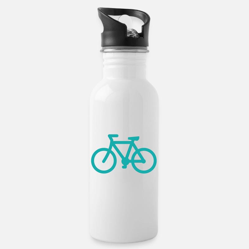 bike - Trinkflasche mit integriertem Trinkhalm - Weiß