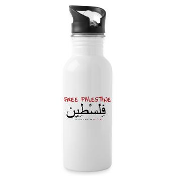 Free Palestine - Water bottle with straw - white - Right