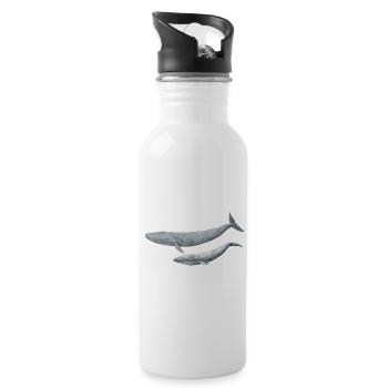 Blue Whale - Blue Whale - Baleine bleue - Trinkflasche mit integriertem Trinkhalm - Weiß - Rechts