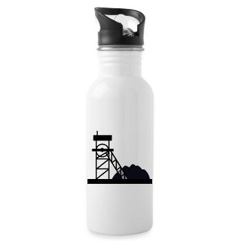 bergarbeiter miner bergwerk mine coal kohle5 - Trinkflasche mit integriertem Trinkhalm - Weiß - Rechts
