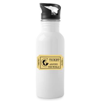 Around the World Ticket - Water bottle with straw - white - Right
