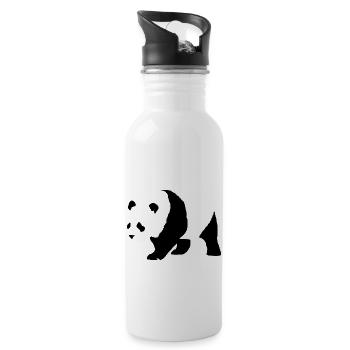 panda - Trinkflasche mit integriertem Trinkhalm - Weiß - Rechts