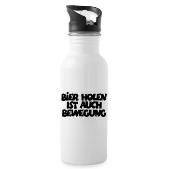 Get Beer is also movement - Water bottle with straw - white - Right