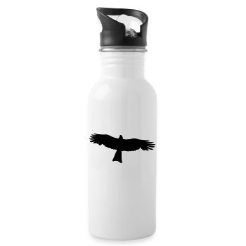 Falcon - Bird of Prey - Water bottle with straw - white - Right