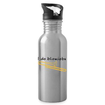 I do blowjobs trombone - Water bottle with straw - silver - Right