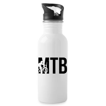 MTB - Trinkflasche mit integriertem Trinkhalm - Weiß - Rechts