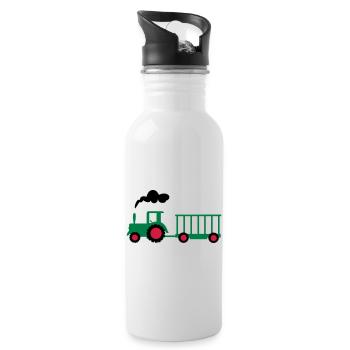 tractor - Water bottle with straw - white - Right
