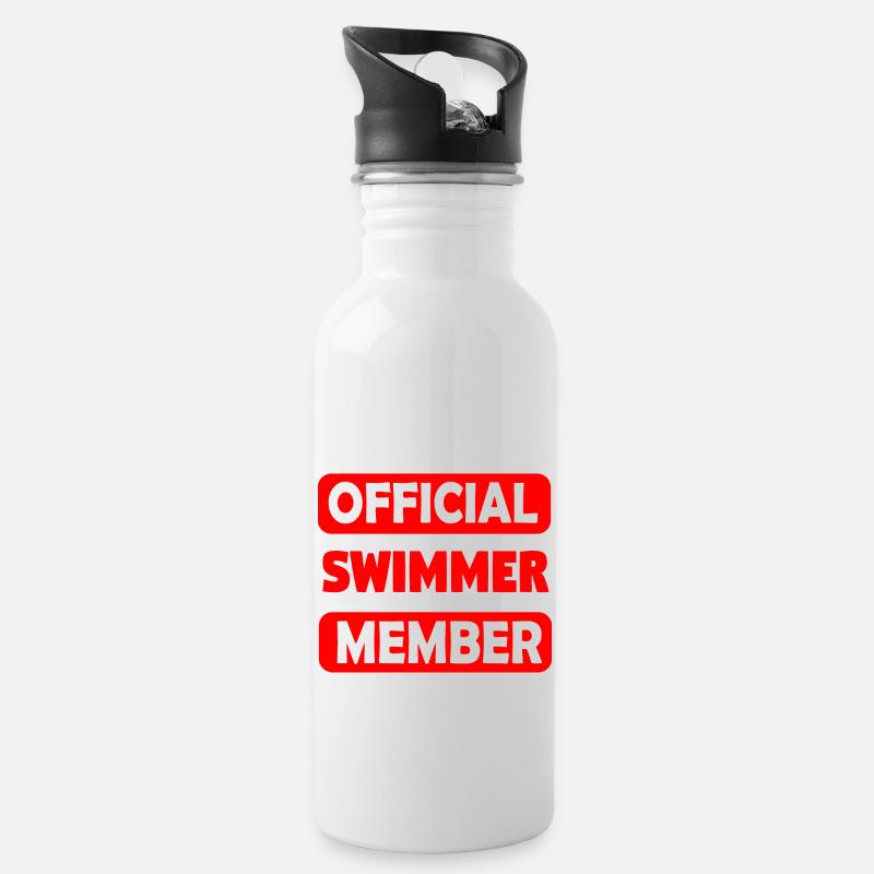 Swim Team - Trinkflasche mit integriertem Trinkhalm - Weiß
