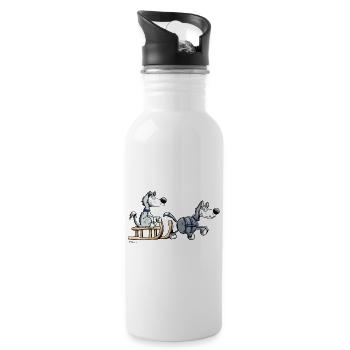 Mignon Husky Team - Gourde avec paille intégrée - blanc - Droite