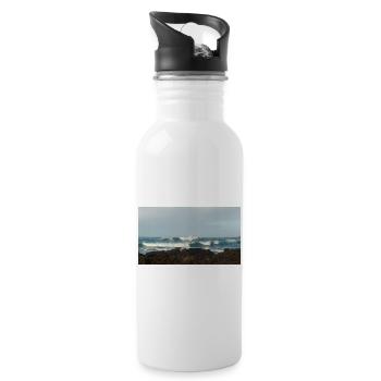 Cadeau souvenir Bretagne - Gourde avec paille intégrée - blanc - Droite