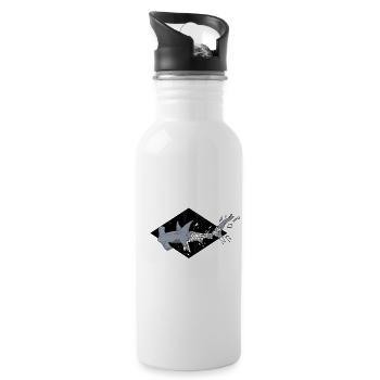 Geometric Hammerhead Shark - Water bottle with straw - white - Right