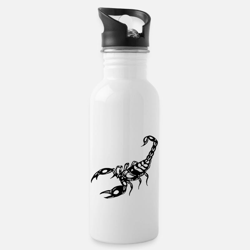 SCORPION - Water bottle with straw - white