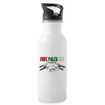 Free Palestina Chain Break Symbol - Water bottle with straw - white - Right