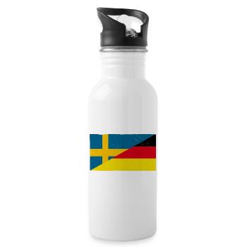Drapeau vintage de l’Allemagne et de la Suède - Gourde avec paille intégrée - blanc - Droite