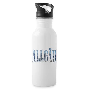 Allgäu Bavaria Germany Europe Winter Mountains - Water bottle with straw - white - Right
