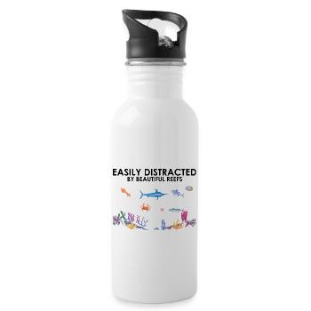 Reefs Ocean Sea Marine Biologist Diving Divers - Water bottle with straw - white - Right