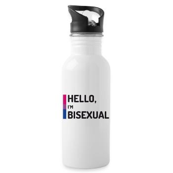 Bonjour, je suis bisexuel - Gourde avec paille intégrée - blanc - Droite