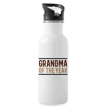 Grandma of the year (lines) - Water bottle with straw - white - Right