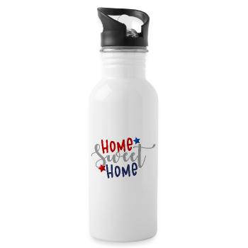 home sweet home 4th Of July America - Water bottle with straw - white - Right