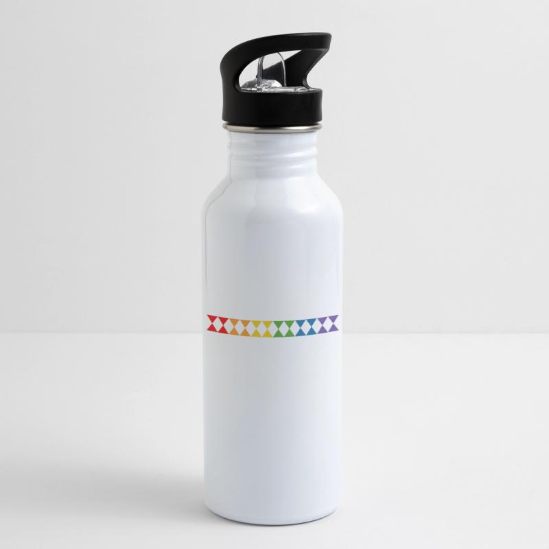 Regenbogen triangles Trinkflasche mit integriertem Trinkhalm