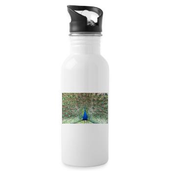 Peacock - Gourde avec paille intégrée - blanc - Droite