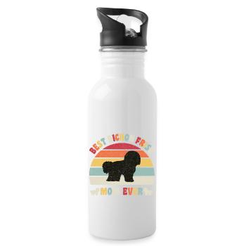 Meilleure maman Bichon Frise jamais amateurs de chiens vintage - Gourde avec paille intégrée - blanc - Droite