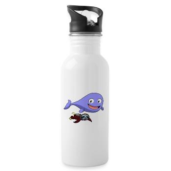 Scuba Diving Sloth Lazy Animal Diving I Gift - Water bottle with straw - white - Right