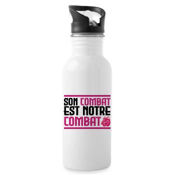 His fight is our fight - Cancer - Water bottle with straw - white - Right