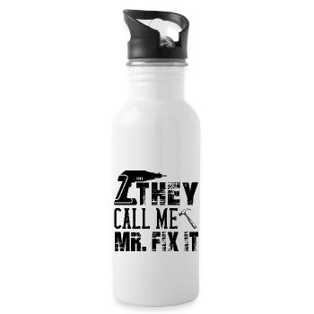 Mister Fix it he can repair everything, craftsmen - Water bottle with straw - white - Right